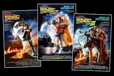 BACK TO THE FUTURE I II & III  MOVIE POSTER SET Marty Mcfly Doc 😎🎸🕐🍿