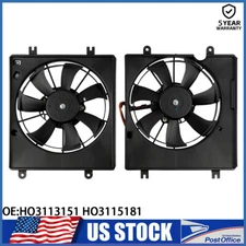 Pair Engine Radiator Cooling Fan Assembly for 2022 - 2024 Honda Civic 1.5L 2.0L