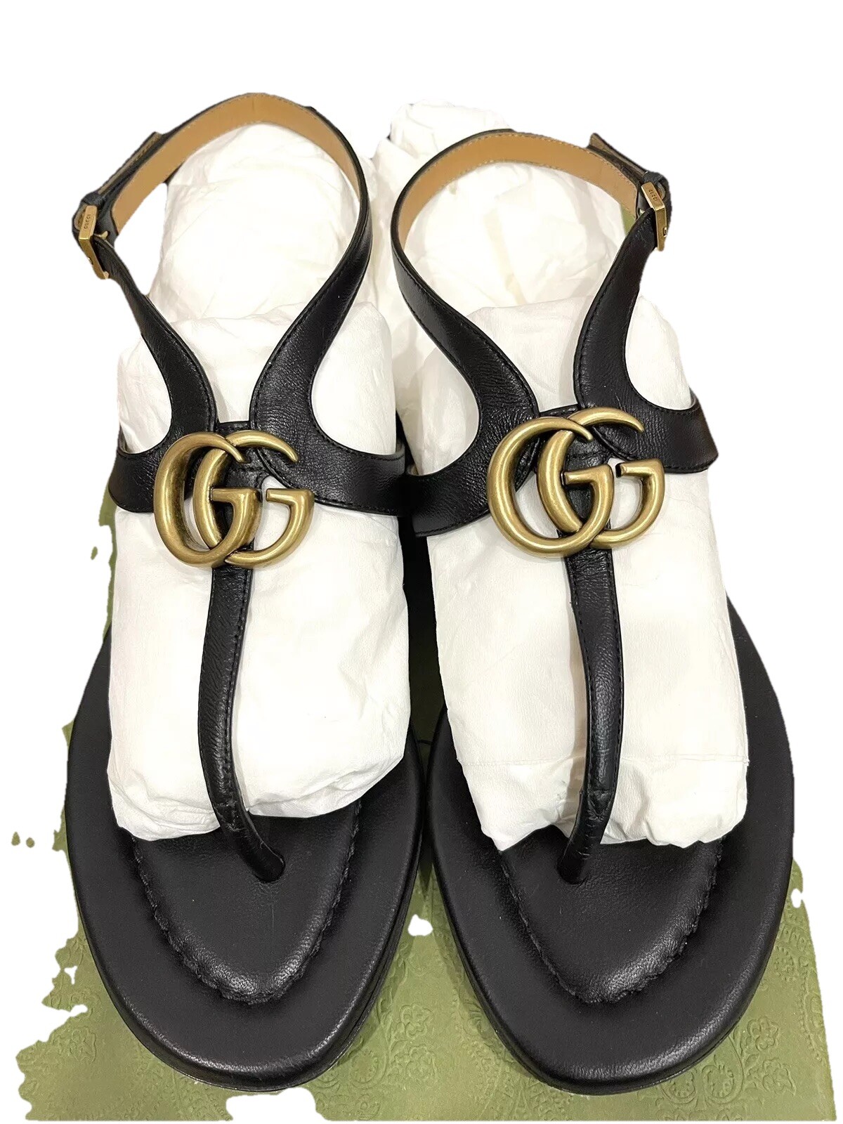 Authentic Gucci Sandals Double GG Thong Size 7