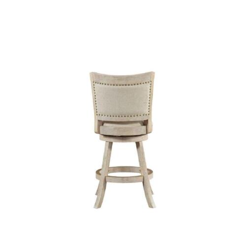 Boraam Bar Stool 24" 4-Legs Cushioned Counter Height Wood Frame Ivory Wire-Brush - Picture 3 of 5