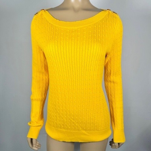 Lauren Ralph Lauren Women’s Size Large 100% Cotton Cable Knit Sweater