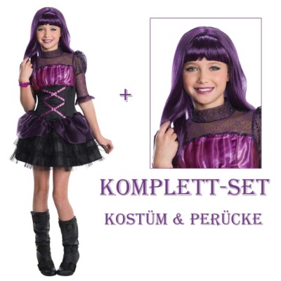 KINDER ELISSABAT KOSTÜM & PERÜCKE Halloween Karneval Monster High Gothic Hexen