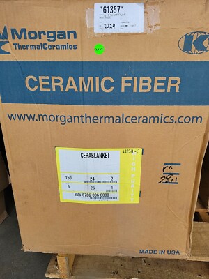 Ceramic Fiber Blanket - 6lbs/cu.ft, 2'' x 24'' x 150'' (1 Roll) 