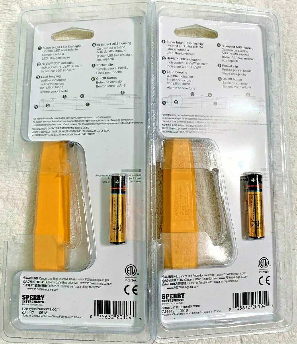 LOT OF 2 Sperry Non Contact 50 1000 VAC Voltage Tester W LED Flashlight VD6508