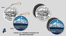 WRANGELL - ST ELIAS NATIONAL PARK Ornament / Magnet Set Vacation NPS Gift Alaska