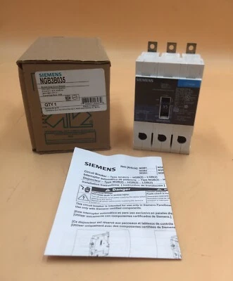 HOUSTON STOCK NEW SIEMENS NGB3B035 TYPE NGB 35 AMP 600V FREE 2 DAY AIR SHIPPING