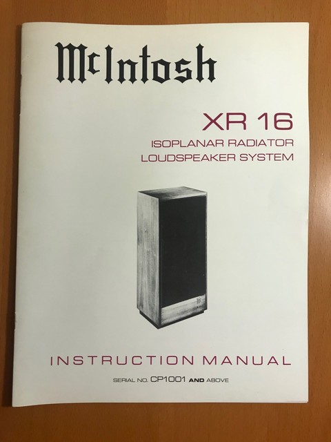 mcintosh xr16 speakers