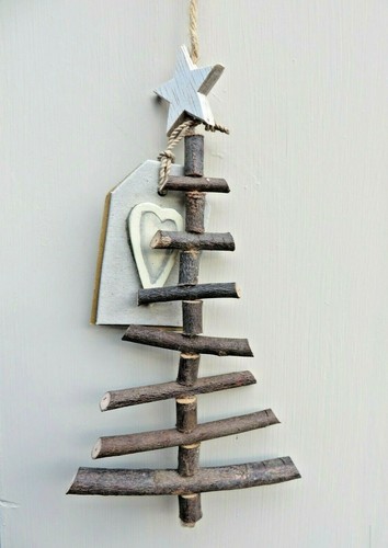 East of India Handmade Small Twig Ladder Christmas Tree - Picture 2 of 4