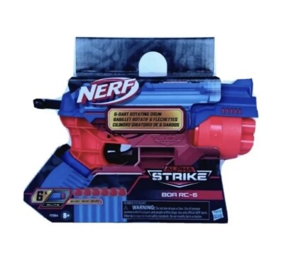Nerf Alpha Strike Blaster Gun Blue Red BOA RC-6 & 6 Darts Rotating Drum Hasbro