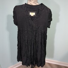 maeve by Anthropologie tiered black mini dress | Size xXS