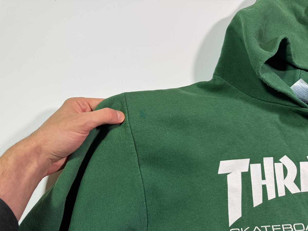 Vintage 90s Distressed Thrasher Painted Hoodie Skateboard