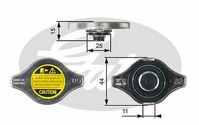 GATES RADIATOR CAP for TOYOTA CELICA Coupe 2.0 i 16V (ST202_, ST203_) 1993-1997 - Picture 2 of 8