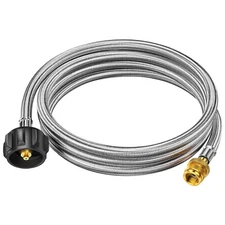 8ft Braided Propane Tank Adapter Hose 1lb to 20lb Converter for QCC1/Type1 Tank
