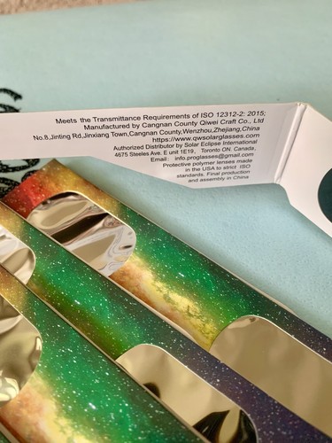 5 Packungen Solar Eclipse Sun Viewer Papiergläser ISO-zertifiziert 2024 - Bild 3 von 4