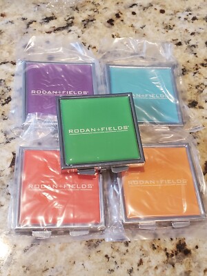 NEW! 5 DIFFERENT COLORED R + F Rodan + Fields SMALL compact mirror 2 1/4''