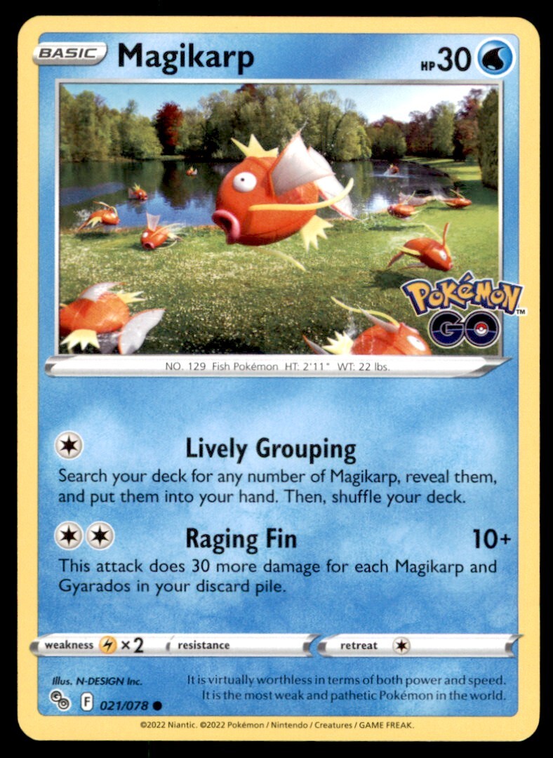 2022 Sword & Shield - Pokémon GO Magikarp Basic/Common #21 | eBay