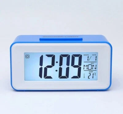 Sveglia Digitale Orologio Display LCD Luce Datario Temperatura Vari Colori
