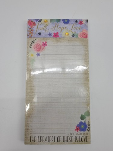 Faith Hope Love Writing Memo NotePad Pooch & Sweetheart Sealed - Picture 2 of 6