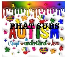 20oz Sublimation Tumbler Wrap Understand Autism Ready To Press Heat Transfer