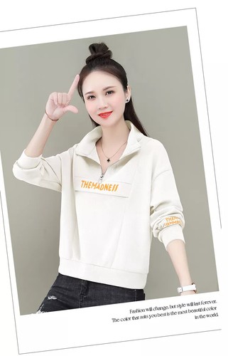 Sweat Femme Doux à Manches Longues Blanc Avec Fermeture éclair - Taille Au Choix - Neuf Avec étiquettes
