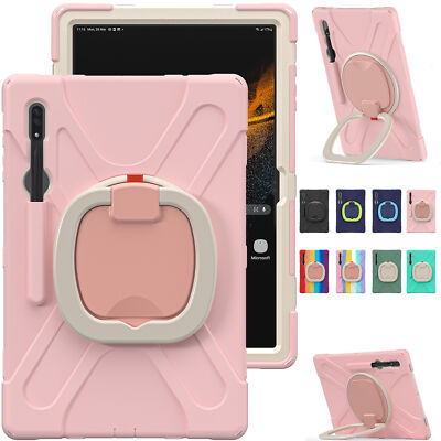 For Samsung Tab S8 Ultra 14.6 Heavy Rugged Shockproof Case Rotating Handle Stand