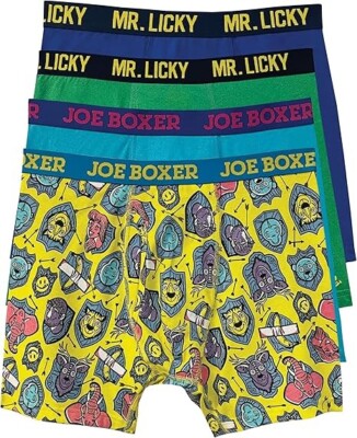 JOE BOXER Mens Boxer Briefs 4-Pack Solid Breathable and Tag Free Cotton Stretch