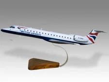 Embraer 145 British Airways Desk Wood Airplane New Model Small Scale 1/100