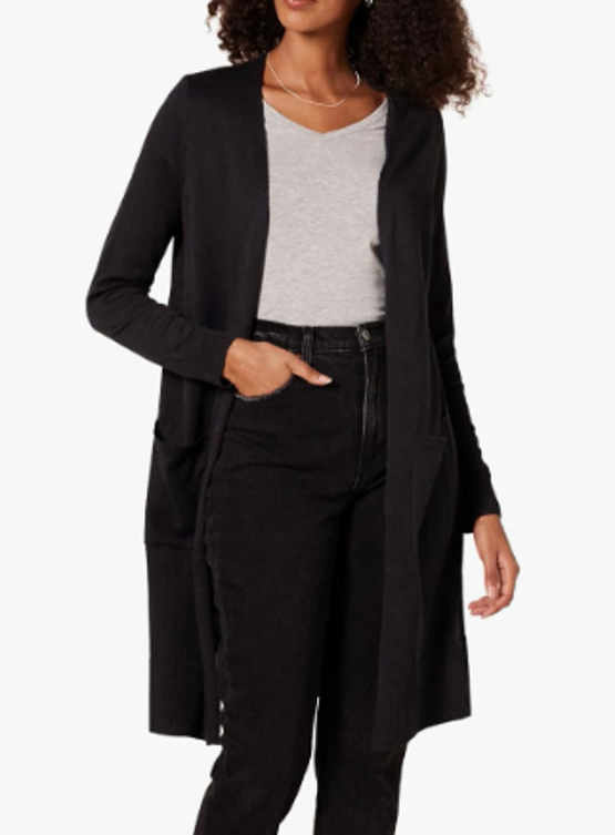 Essentials Women's Lichtgewicht lang vest (verkrijgbaar in grote maten), Zwart, M Essentials Women's Lichtgewicht lang vest (verkrijgbaar in grote maten), Zwart, M