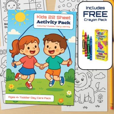 Toddler Activities, Early Learning Pack   22 Sheets to Colour and Explore