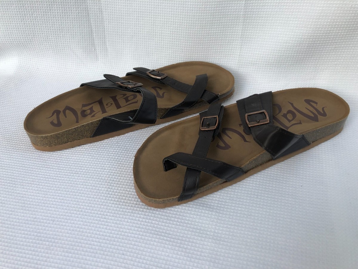 Malibu Women's Dark Brown Open Toe Strappy Sandals Size 8