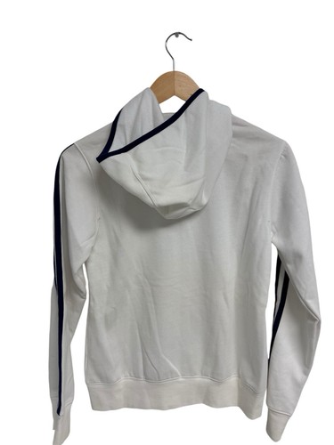 Vintage adidas Youth Girl Fleece hoodie jacket white blue zip up size L (14) - Picture 6 of 11