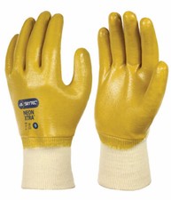 Nitrile Gloves 1 x Pair Of Skytec NEON XTRA Yellow Dipped Work Wear Fully Coated