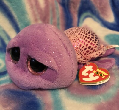 Ty Beanie Boos 6  Slow Poke the Pink/Purple Turtle w/HT 2014