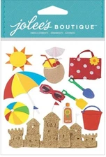 Fun at the Beach, 3D scrapbook sticker - Jolees SPJB080