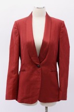 NWT 3195 Brunello Cucinelli Herringbone Jacket W/Silk Lapels Bead Collar42M A186