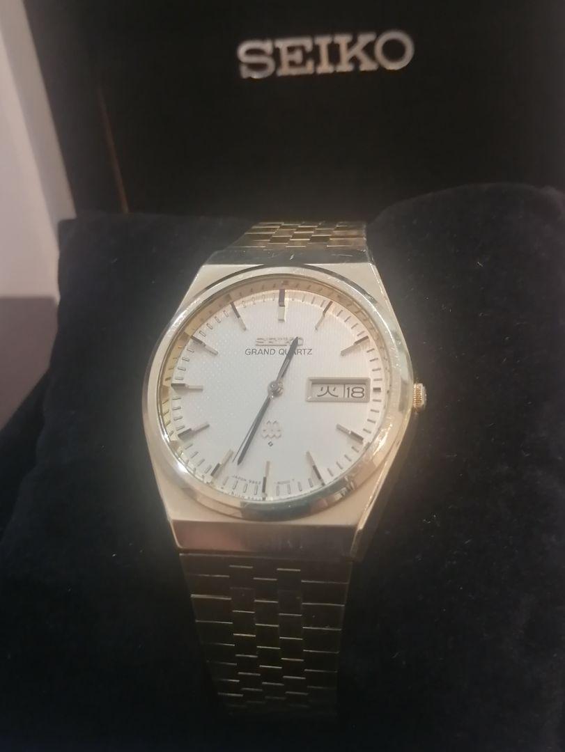 SEIKO GRAND QUARTZ GQ TWIN QUARTZ MEN'S WRISTWATCH CAP-GOLD SEIKO GRAND QUARTZ GQ TWIN QUARTZ MEN'S WRISTWATCH CAP-GOLD