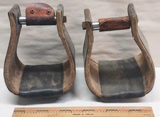 Vintage para strzemion siodłowych Bentwood Western Horse z metalową opaską 0612261