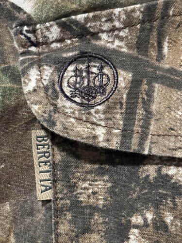 Beretta Camo Shirt Men’s Green Brown Realtree Long Sleeve Padded Shooting Vent L - Picture 9 of 19