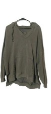 Aerie Oversized Distressed Green Hoodie Sweatshirt Grunge Comfort Lounge Large