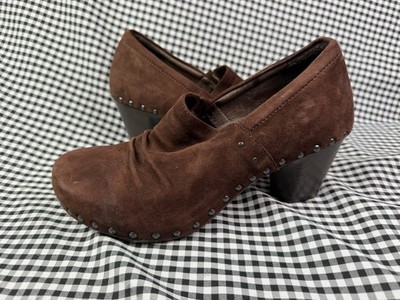 Dansko Nori Brown Suede Studded Clogs Heels Slip On Shoes EU 40 / US 9.5 Boho