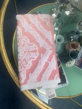 ANTHROPOLOGIE Hand Towel Bath Vintage/Retro 60s Style Ombré Pink/White/Coral