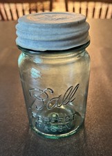 Vintage Ball Perfect Mason PINT Blue Mason Jar with Zinc Lid