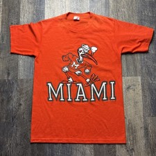 Vintgae 80s 90s University of Miami Hurricanes Sebastian the Ibis Tee Adult M