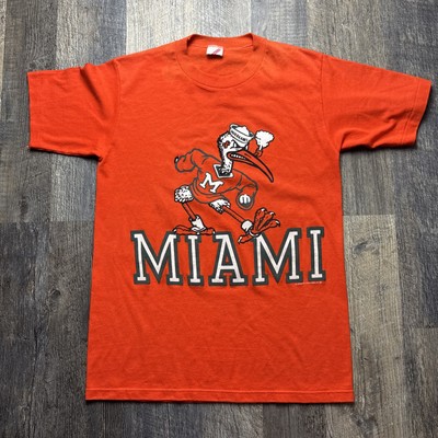 Vintgae 80s 90s University of Miami Hurricanes Sebastian the Ibis Tee Adult M