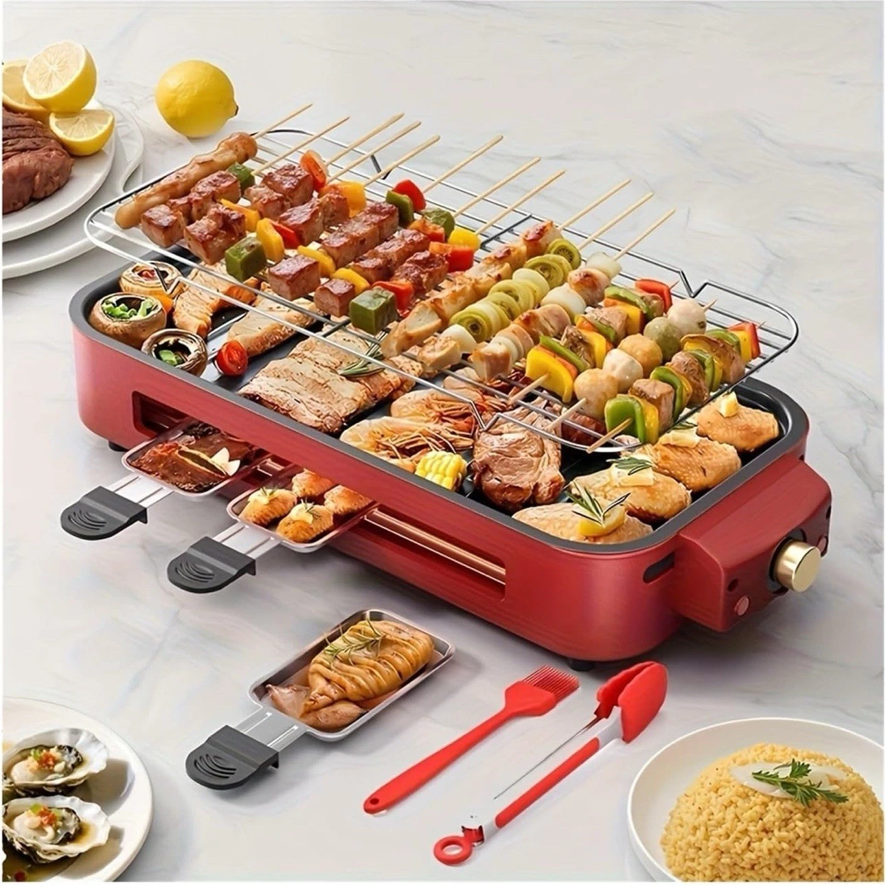 Multi Function Barbecue Machine Double Layer Design