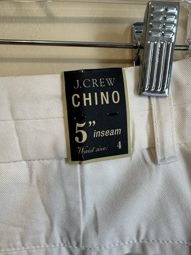 J. Crew 5" Stretch Chino Short White Size 4 NWT Classic Basic Preppy Minimalist - Picture 2 of 6