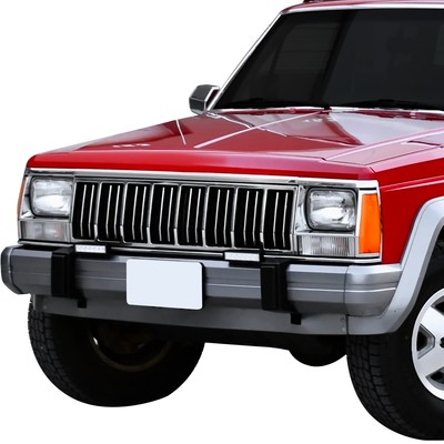 For 91-96 Jeep Cherokee OE Style Chrome Frame Black Insert Front