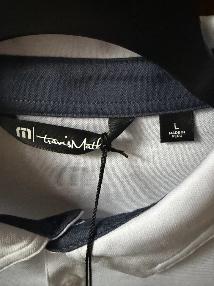 Camisa de golf Travis Mathew para hombre grande azul marino/blanco suave nueva con etiquetas Foto 4 de 4