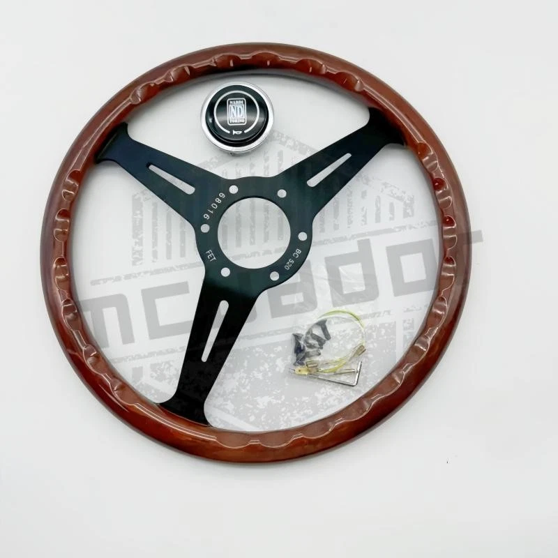 NARDI Classic 350mm Steering Wheel Mahogany Wood with Black Finish Foto 4 de 4