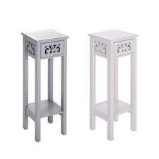 Small Tall Console Table Telephone Lamp Plant Stand Wood Unit with Drawer Shelf